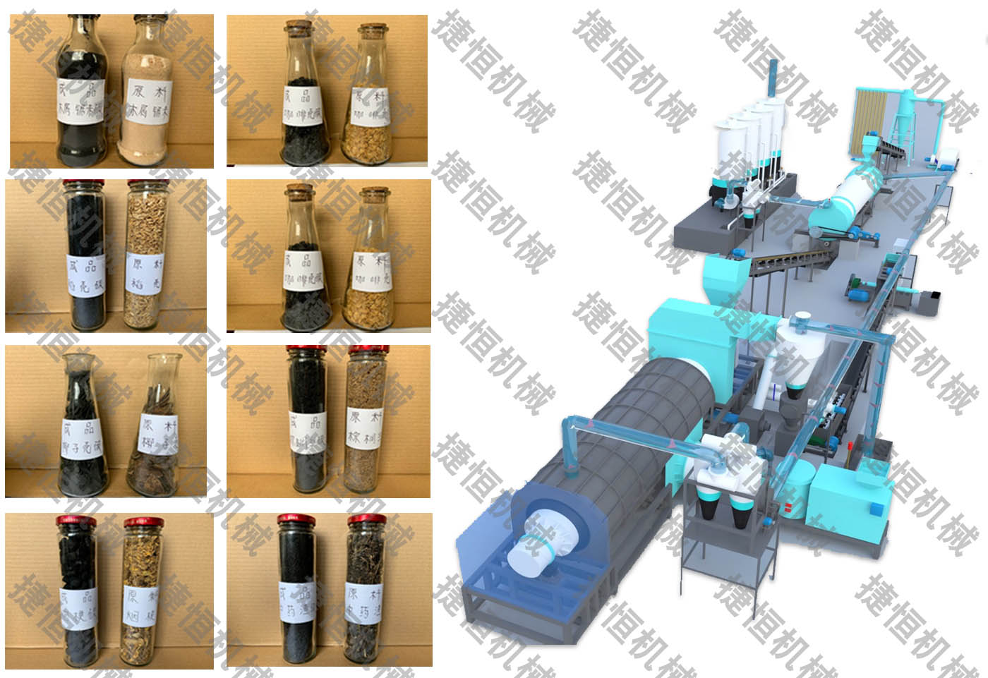 生物質炭化生產線流程圖